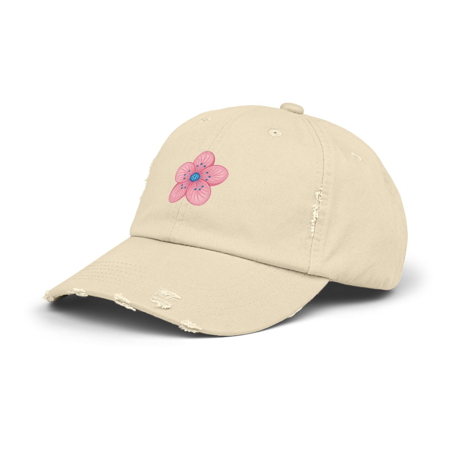Floral Distressed Cap | Trendy Hat for Spring and Summer | Perfect Gift for Floral Lovers, Outdoor Events, Festivals, Birthdays