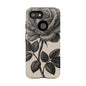 Black Rose Phone Case, Tough Cases with Floral Design, Elegant Tech Accessory, Gift for Flower Lovers, Stylish Protection