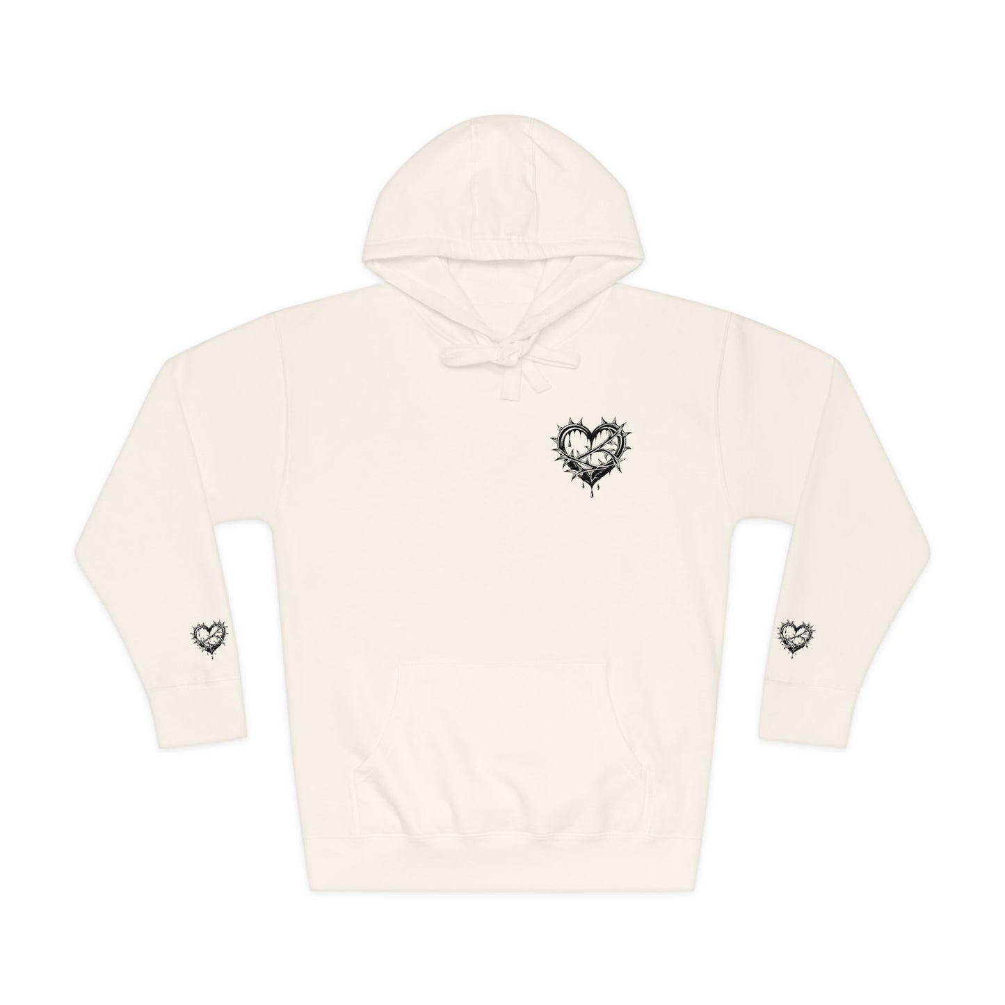 Heartfelt Unisex Fleece Hoodie, Cozy Gift, Casual Wear, Valentine's Day, Romantic Style