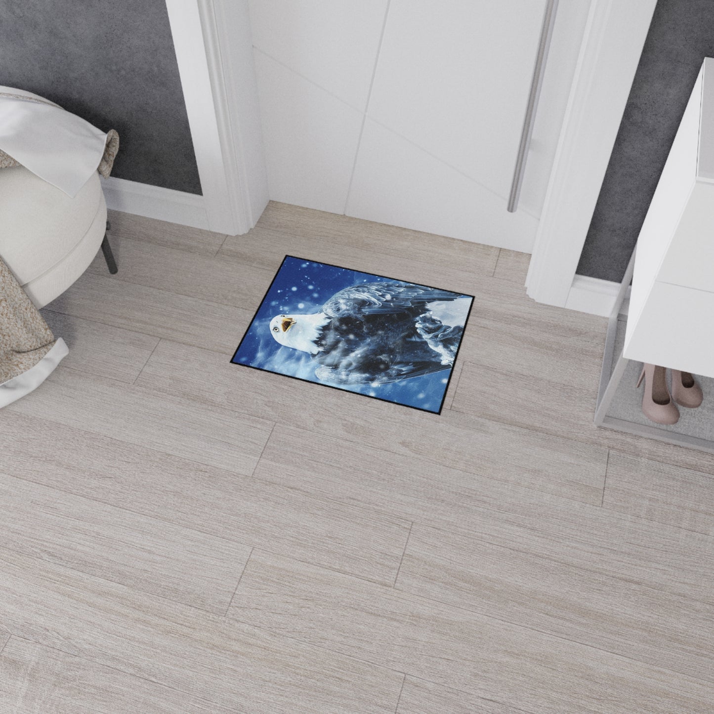 Eagle in Snow Heavy Duty Floor Mat – Durable Outdoor/Entryway Welcome Rug