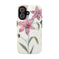 Floral Phone Case with Elegant Pink Lilies, Cute Floral Accessories, Phone Protection, Gift for Her, Stylish Cell Phone Cover