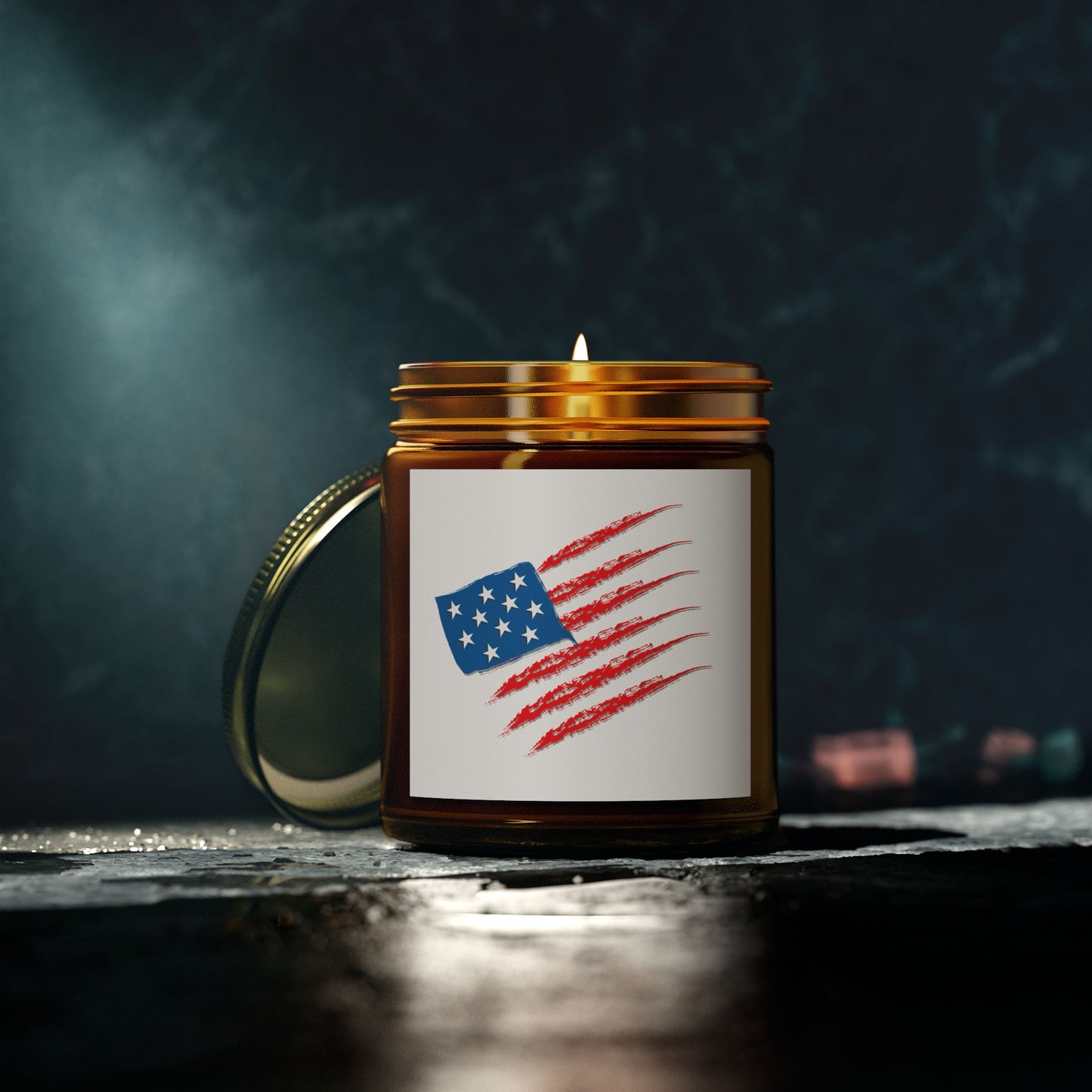 Patriotic Scented Candle, American Flag Decor, Home Fragrance Gift, July 4th Candle, Cozy Atmosphere, Relaxing Decor, USA Themes