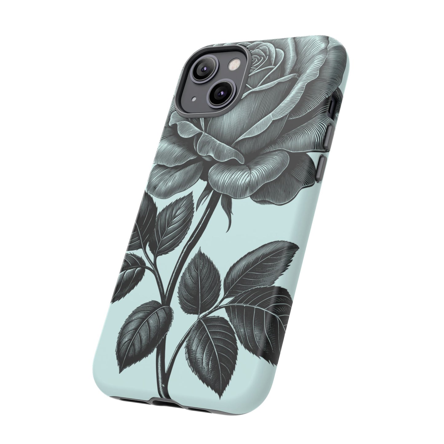 Elegant Floral Phone Case, Tough Cases for iPhones, Black Rose Design, Gift for Her, Stylish Phone Cover, Birthday Gifts