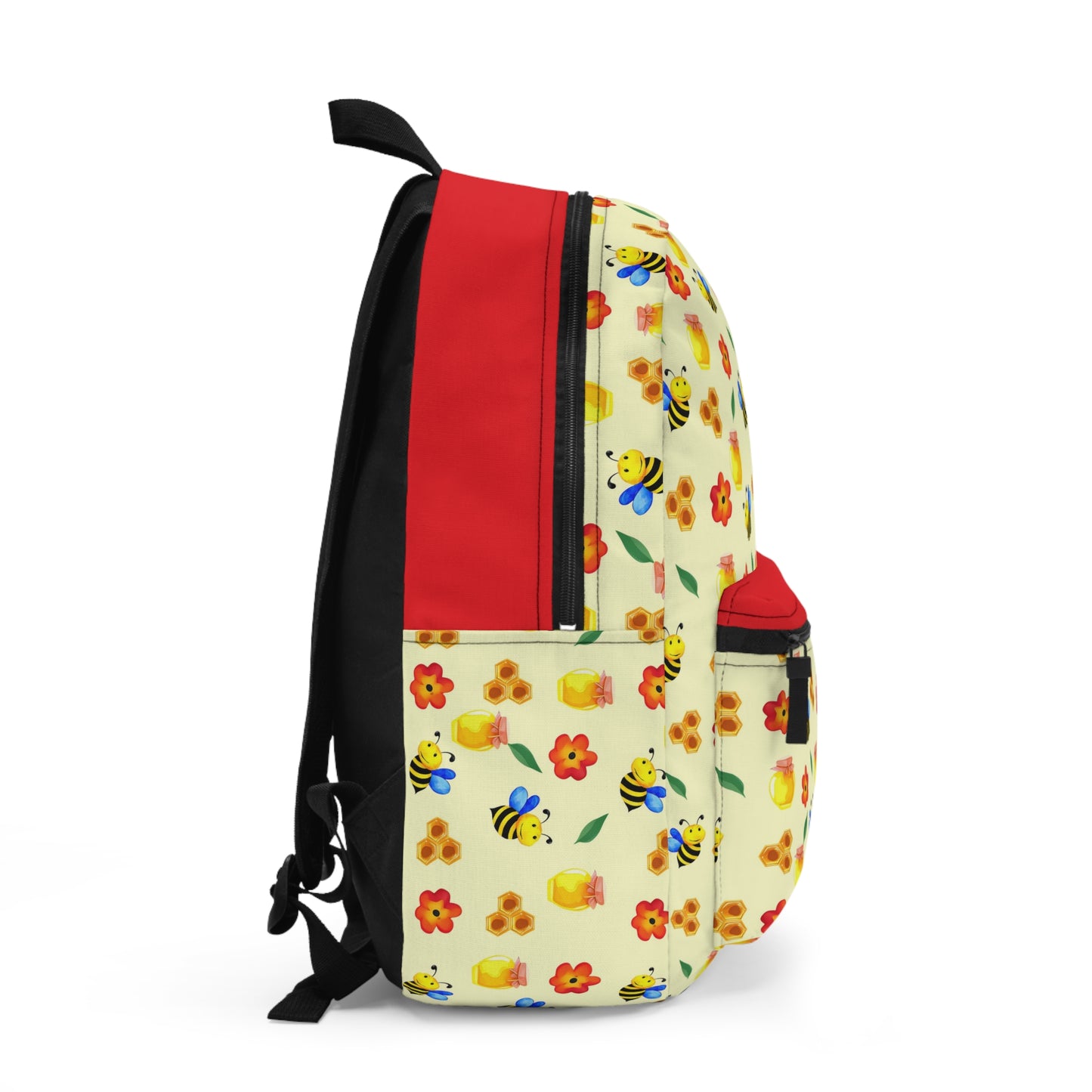 Floral Bee Backpack - Adorable Yellow Floral Bag for Kids & Adults, Ideal for School, Hiking, Gifts, Spring & Summer