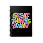 Colorful Inspirational Spiral Notebook - Great Things Await