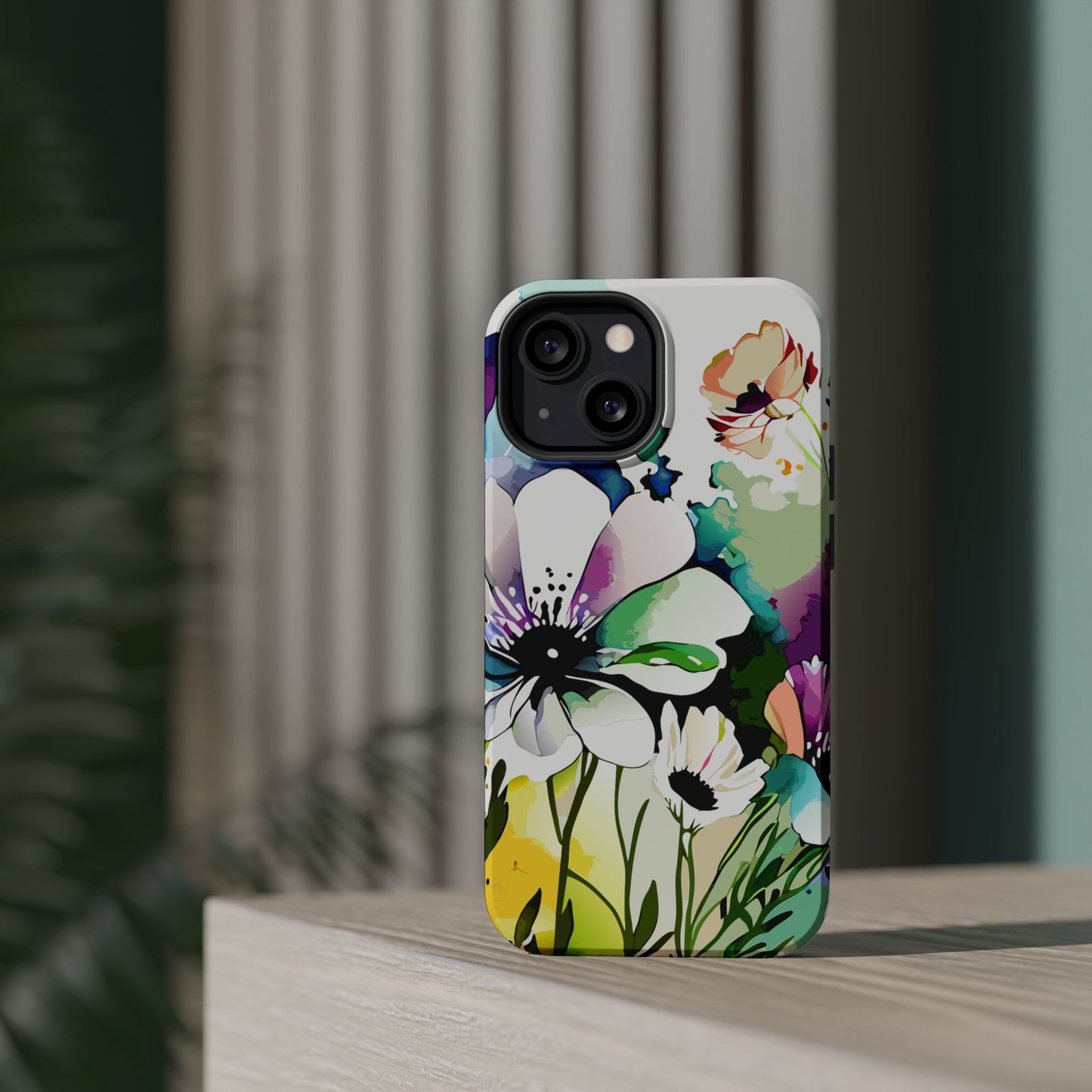 Floral Watercolor Magnetic Phone Case — Impact‑Resistant Protective Cover