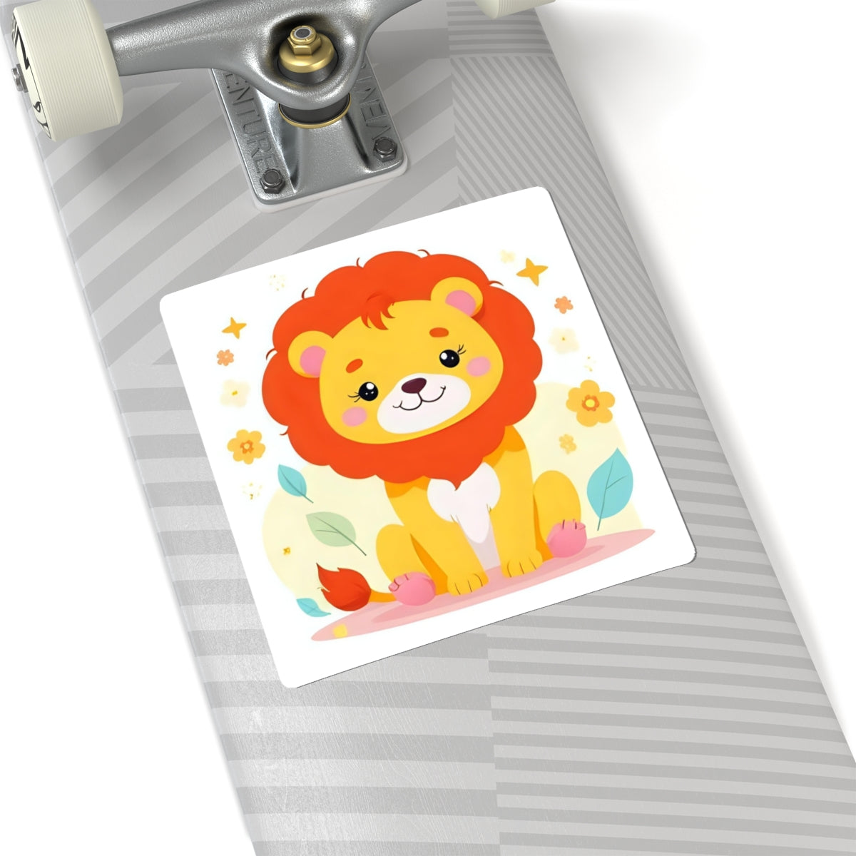 Cute Lion Kiss-Cut Sticker — Cartoon Baby Animal Decorative Decal for Laptops, Water Bottles & Scrapbooks