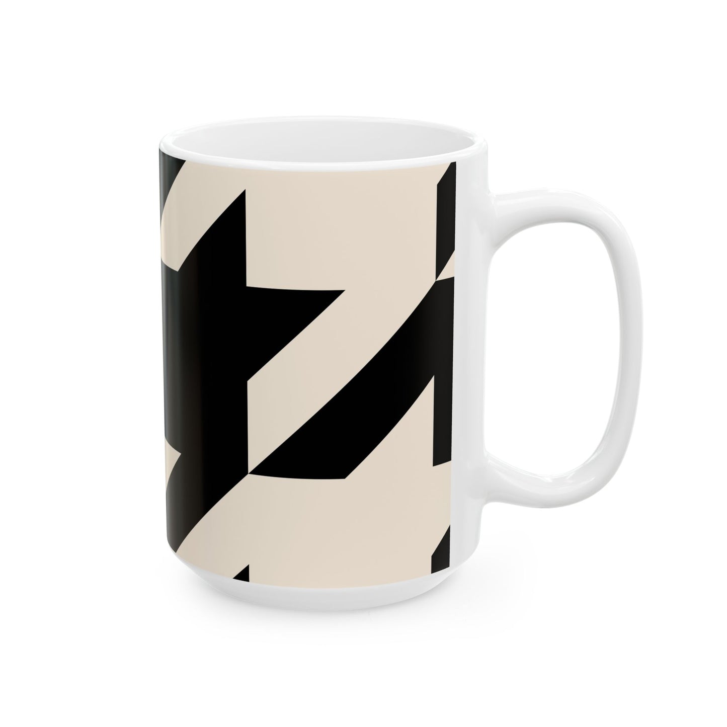 Modern Geometric Ceramic Mug, Stylish Coffee Cup, Gift for Her, Office Decor, Unique Kitchenware, Contemporary Design