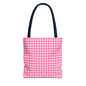 Cute Pink Gingham Tote Bag - Reusable Shopping Bag, Beach Tote