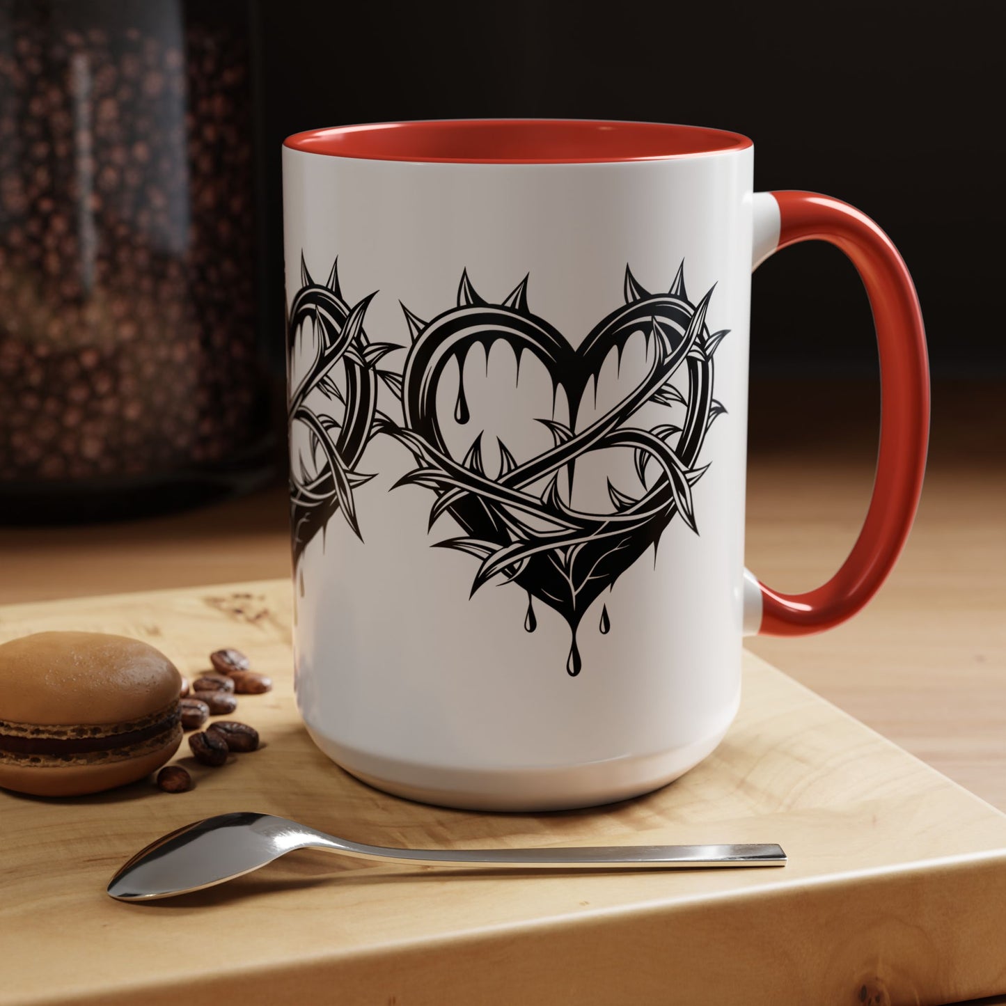 Gothic Heart Mug, Unique Art Coffee Cup for Gifting, Gothic Home Decor, Perfect for Friends, Gothic Style Drinkware