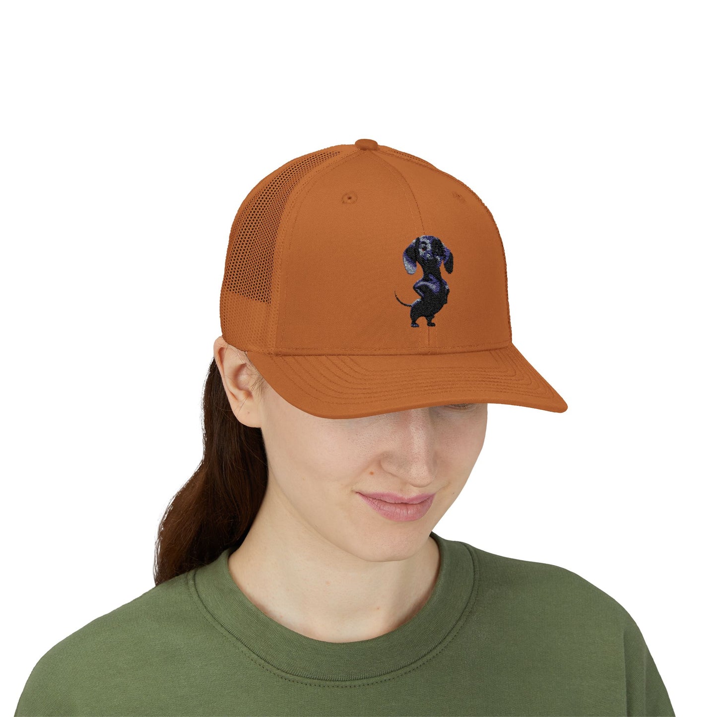 Dachshund Galaxy Trucker Cap – Embroidered Space Sausage Dog Snapback