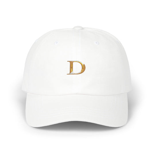 Classic Gold Initial Dad Cap - Letter D