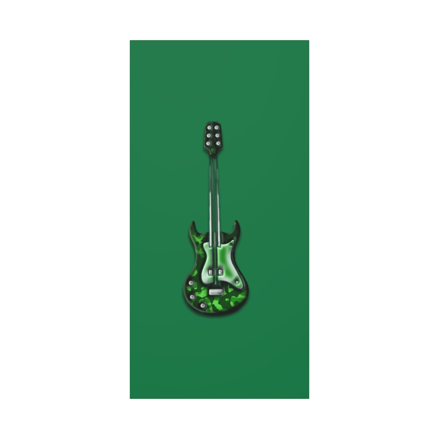 Green Electric Guitar Canvas Art, Music Wall Decor, Rock n Roll Gift, Guitar Lover's Art, Stretched Green Canvas, Home Theater Decor
