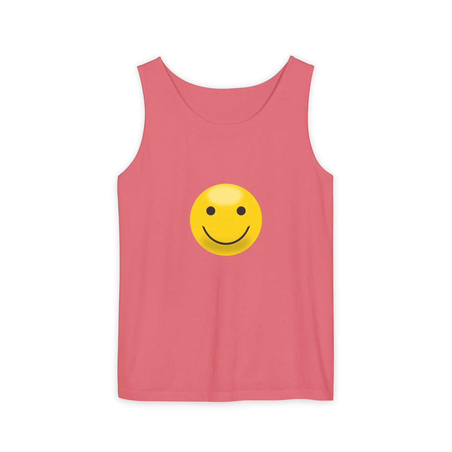 Smiley Face Tank Top, Summer Shirt, Casual Wear, Beach Outing, Gift for Friends, Positive Vibes Apparel
