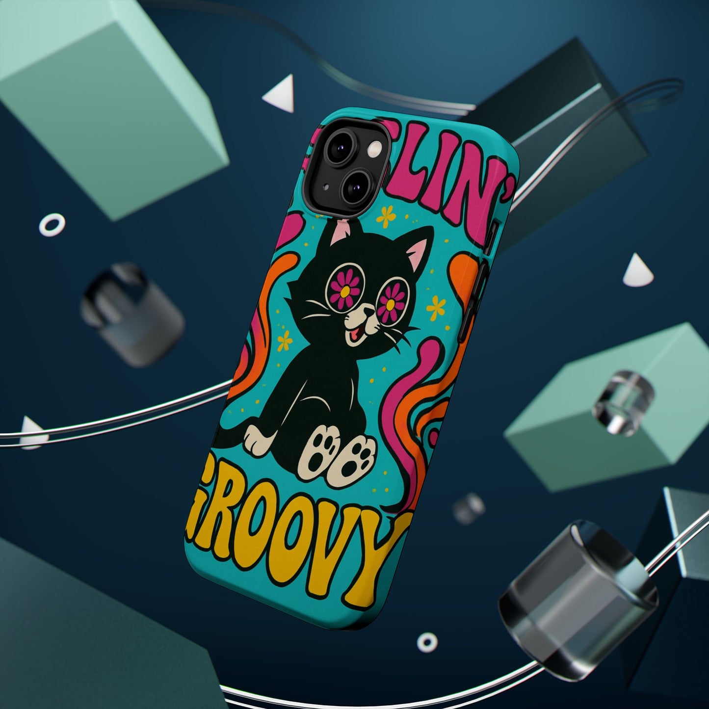 Groovy Cat Magnetic Impact-Resistant Phone Case