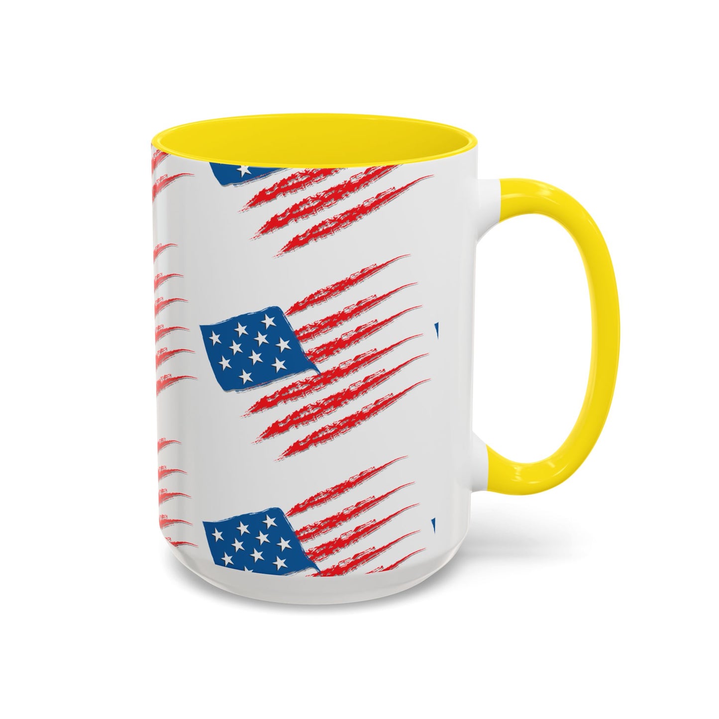 Patriotic Accent Coffee Mug | USA Flag Design, Perfect Gift for Veterans & Independence Day, Coffee Lover's Merchandise, Red White [...]