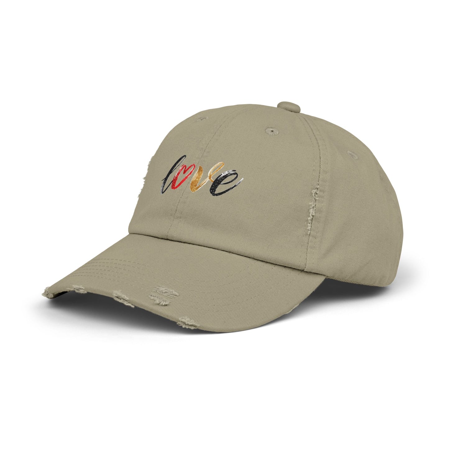 Distressed Love Cap - Casual Unisex Hat for Everyday Wear, Gift for Her, Summer Accessory, Trendy Streetwear, Distressed Cap