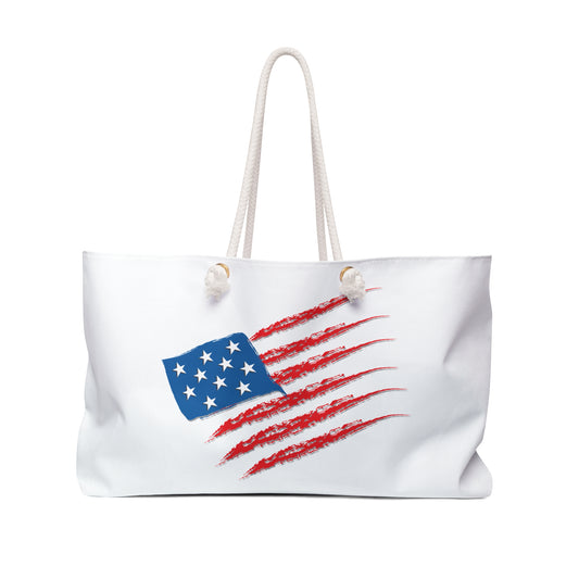 Patriotic Weekender Bag - Perfect for Travel, Picnics, and Independence Day Celebrations, USA Flag Tote, Beach Bag, Summer Adventure Bag
