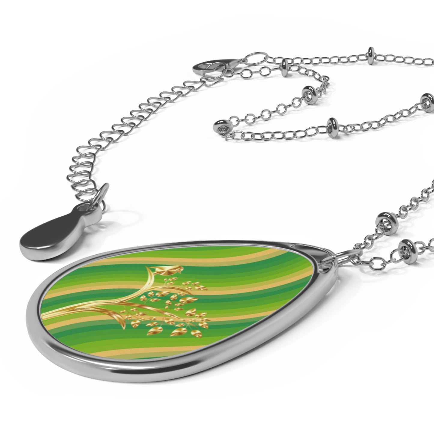 Nature-Inspired Oval Necklace, Boho Jewelry