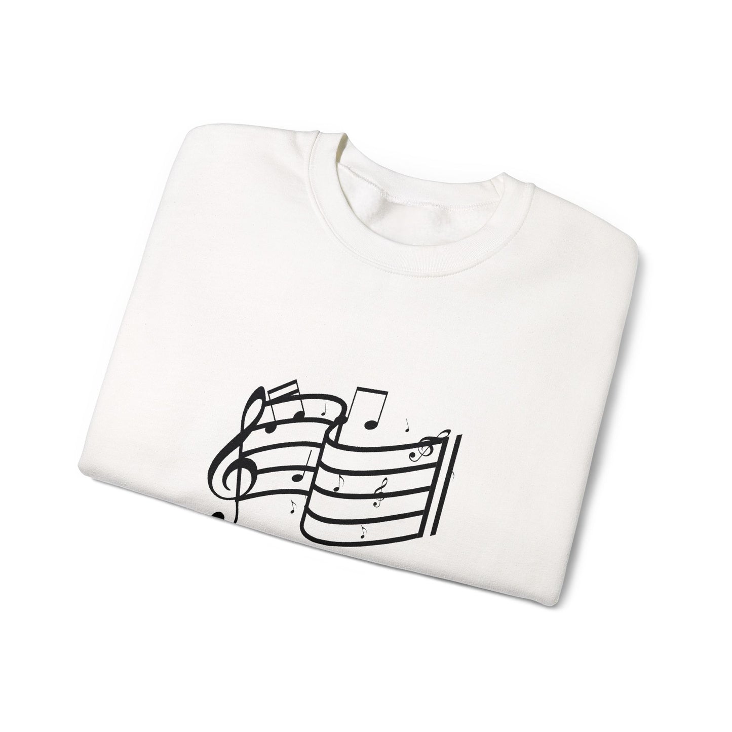 Music Notes Crewneck Sweatshirt – Minimal Sheet Music Design
