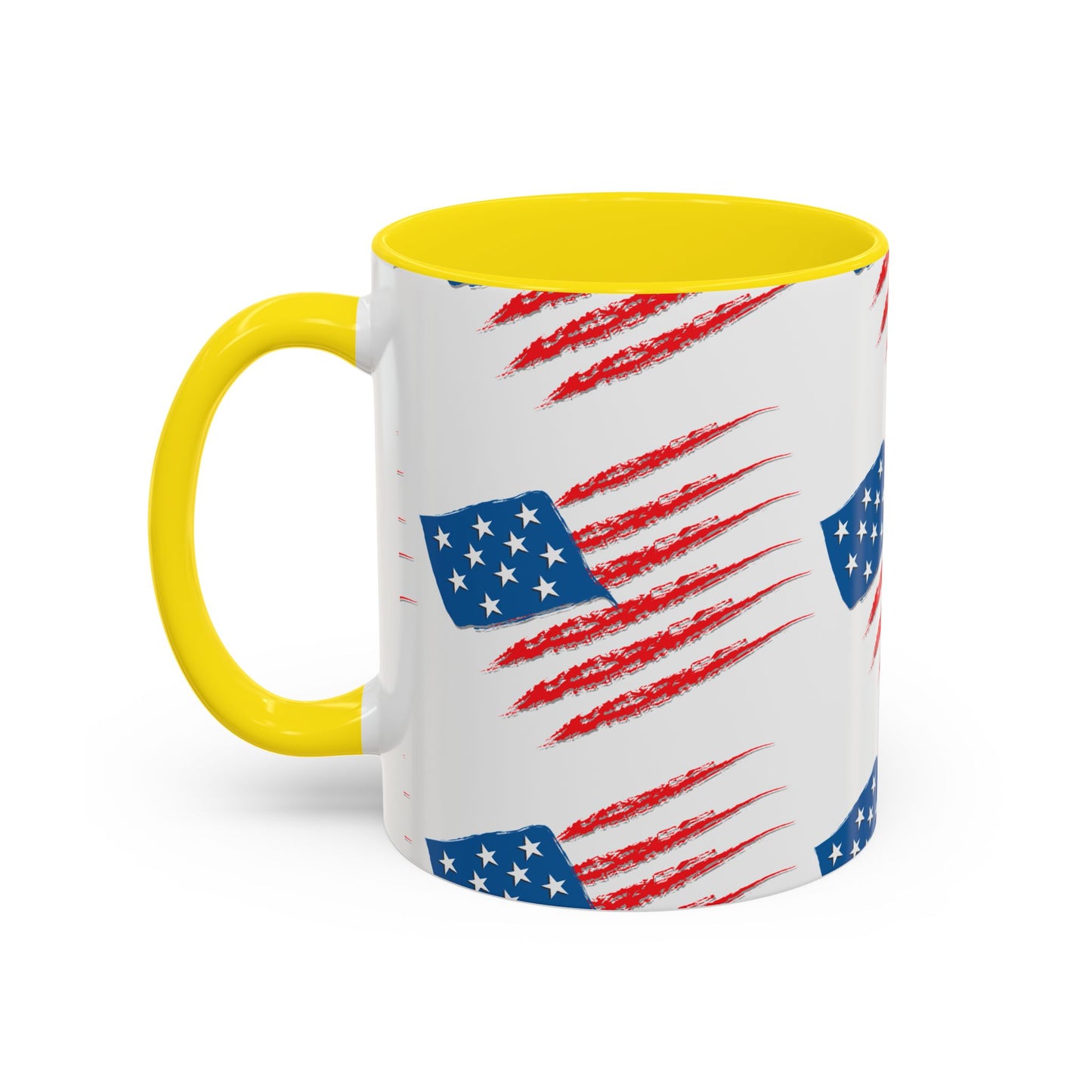 Patriotic Accent Coffee Mug | USA Flag Design, Perfect Gift for Veterans & Independence Day, Coffee Lover's Merchandise, Red White [...]