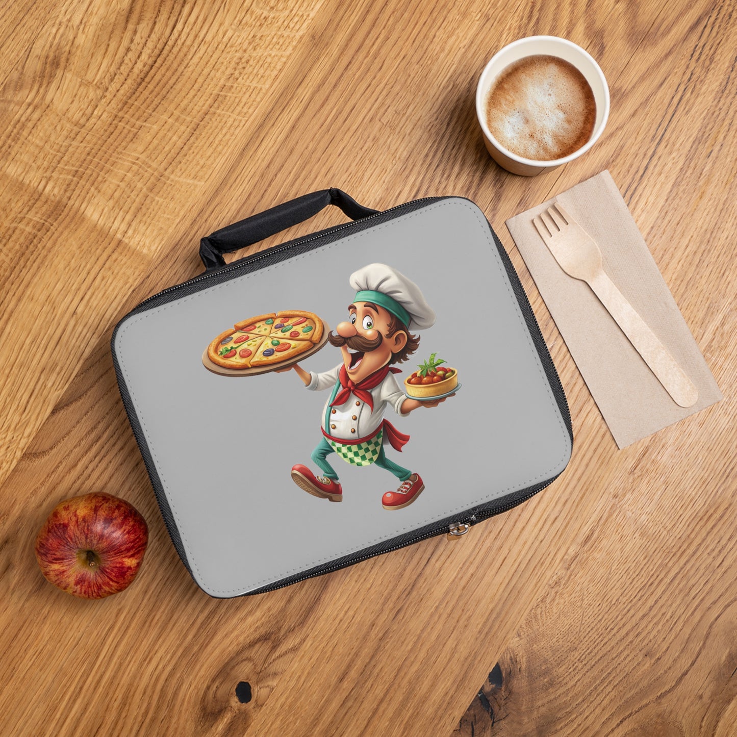 Chef-Themed Lunch Bag - Fun Pizza Design for Kids, School & Work, Meal Prep, Foodie Gift, Bento Box, Kitchen Accessory