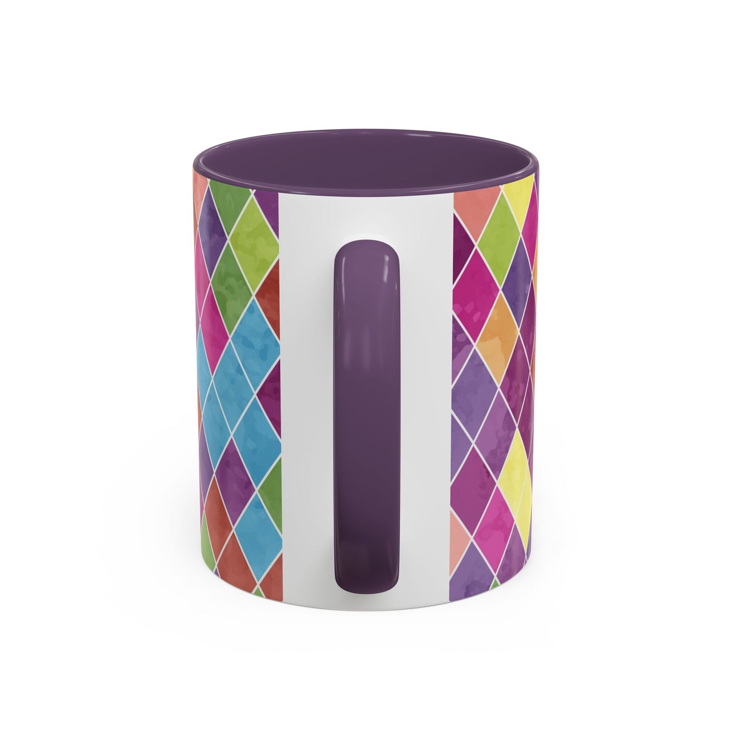 Colorful Diamond Pattern Coffee Mug, Coffee Lover Gift, Bright Kitchen Decor, Artistic Mug, Vibrant Drinkware