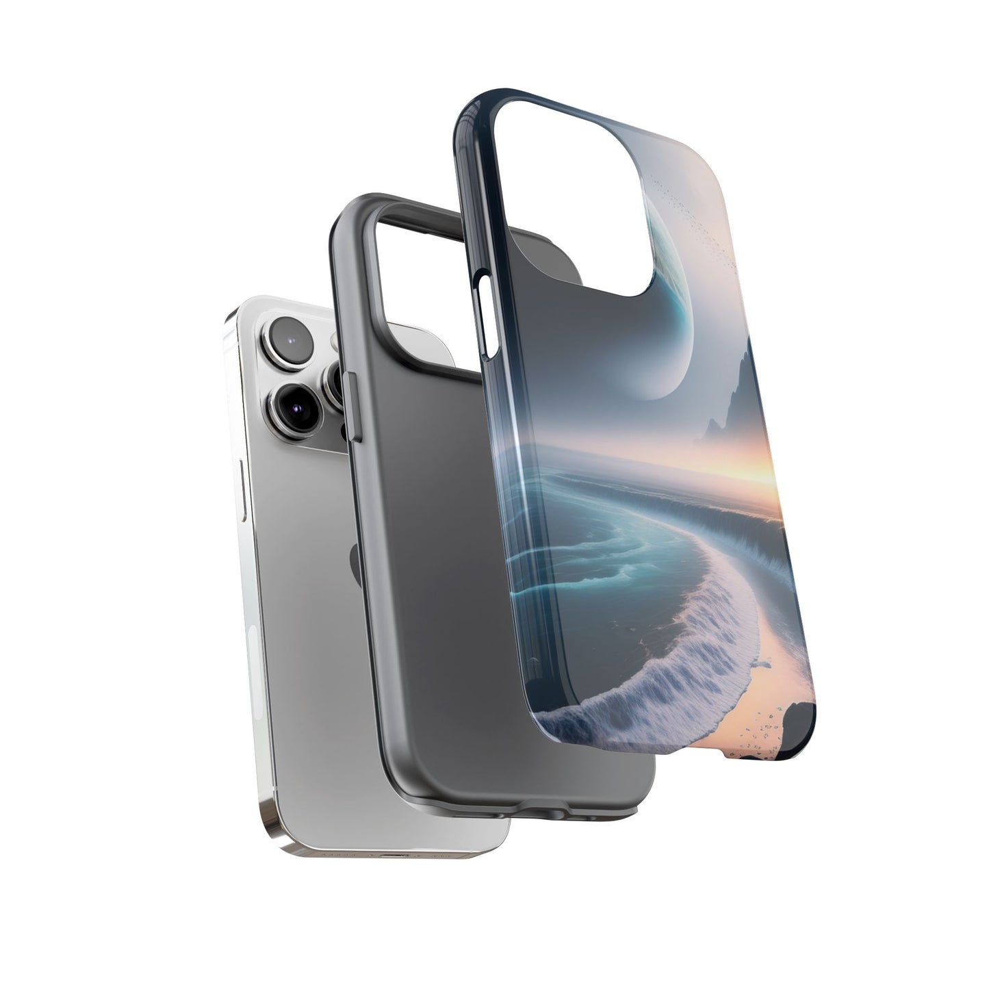 Galaxy Ocean Phone Case — Surreal Planet Beach Tough Case