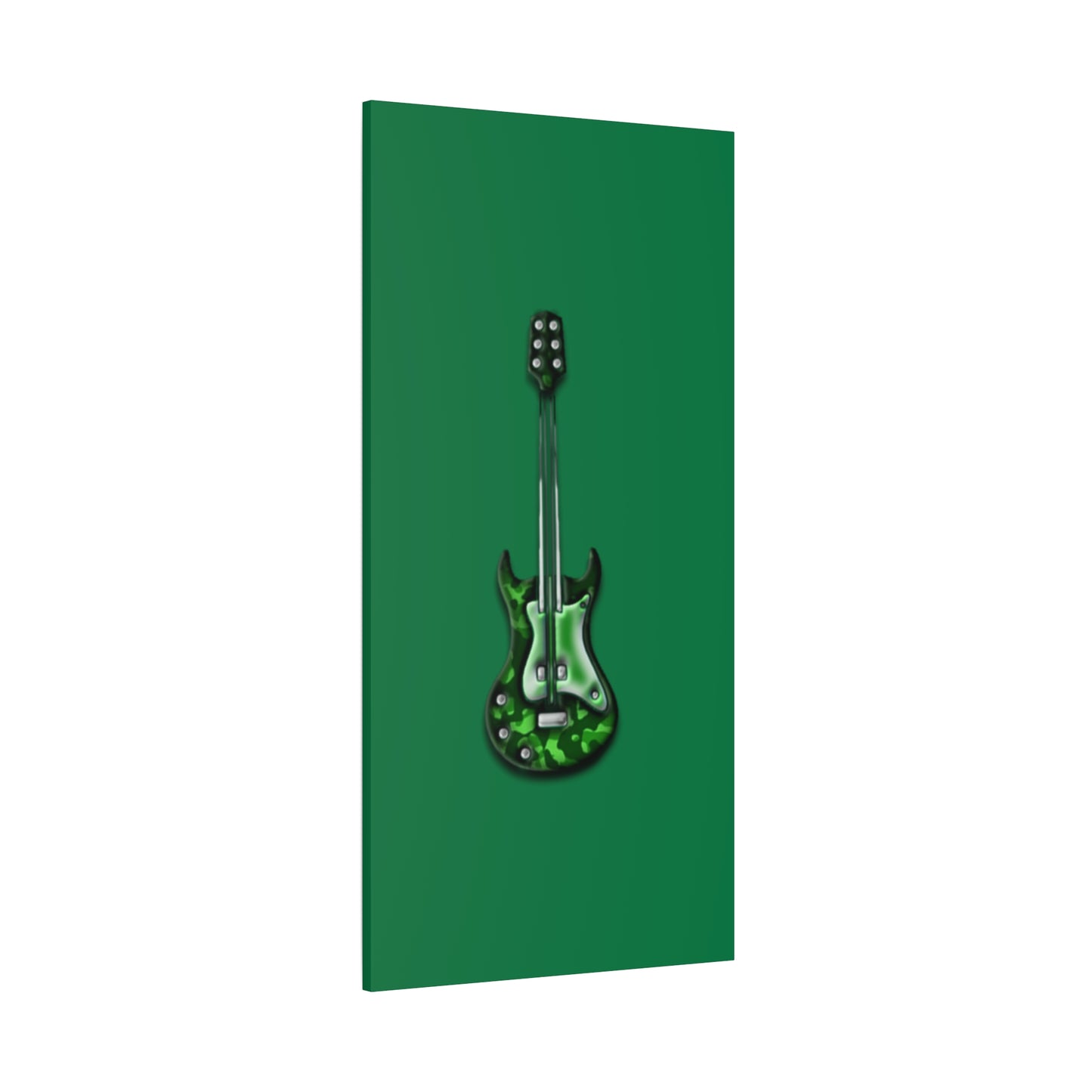Green Electric Guitar Canvas Art, Music Wall Decor, Rock n Roll Gift, Guitar Lover's Art, Stretched Green Canvas, Home Theater Decor