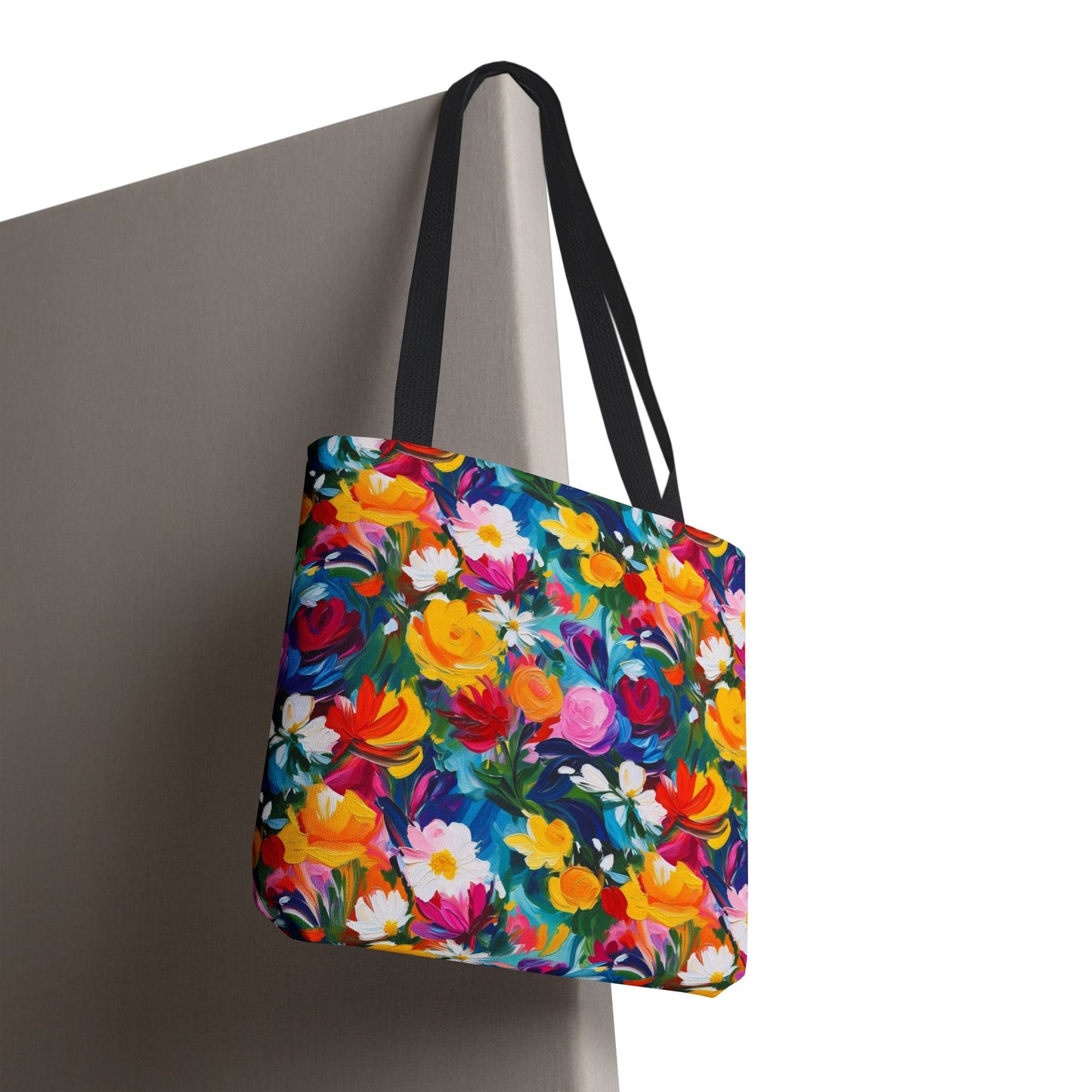 Colorful Floral Tote Bag — Vibrant All-Over Print Shopper
