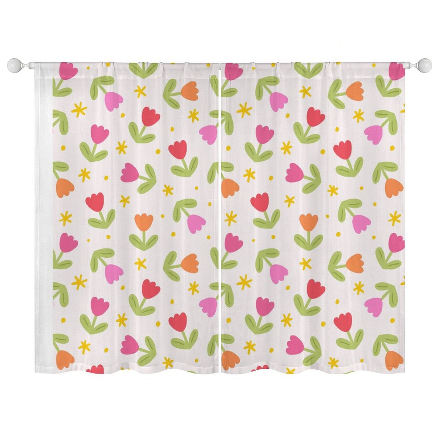 Sheer Curtain Tulips