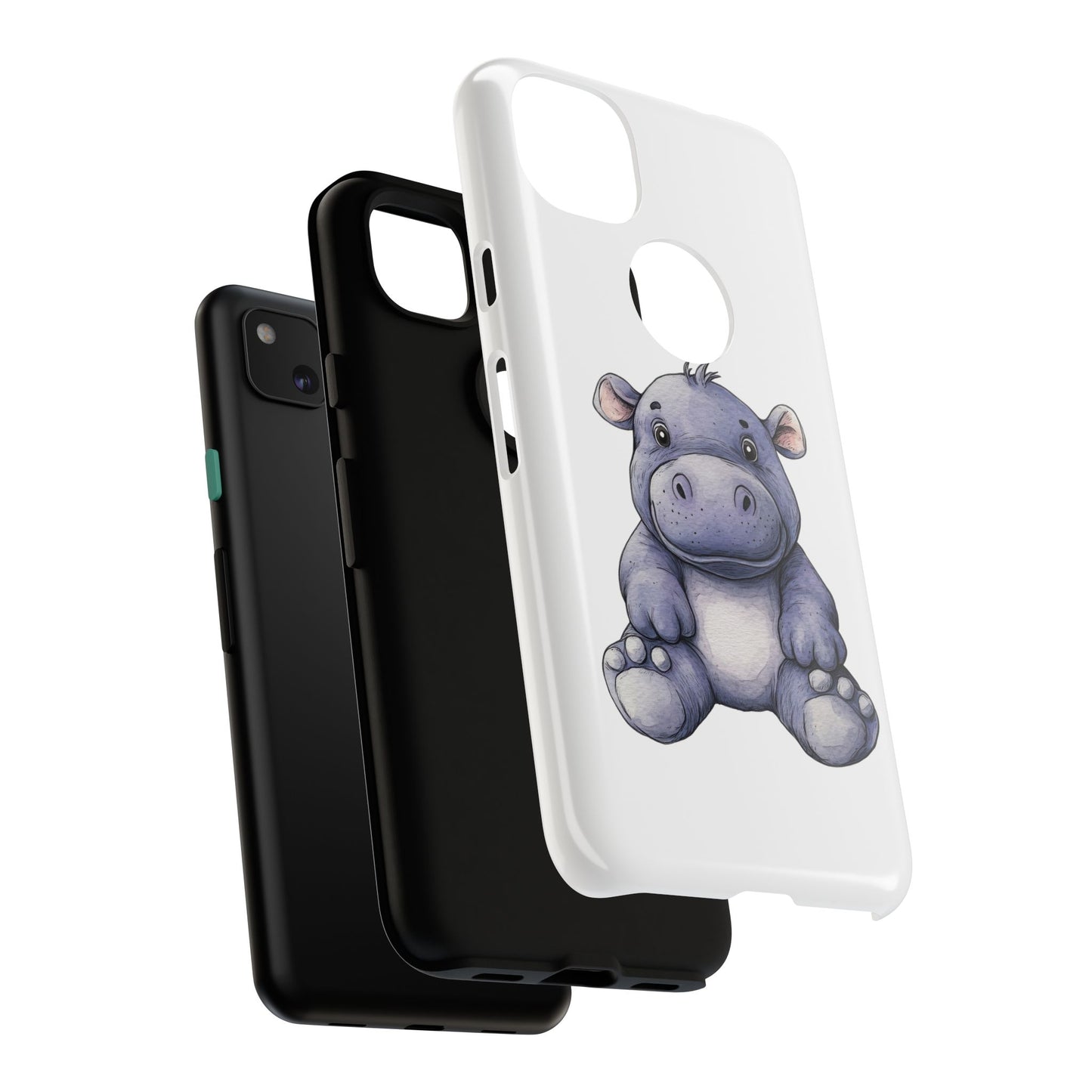 Cute Hippo Phone Case, Unique Tough Cases, Animal Lover Gift, Cute Animal Design, Baby Animal Phone Accessory