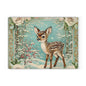Winter Forest Deer Glass Cutting Board, Kitchen Décor, Unique Gift, Holiday Entertaining, Rustic Home Decor, Woodland Animal Design