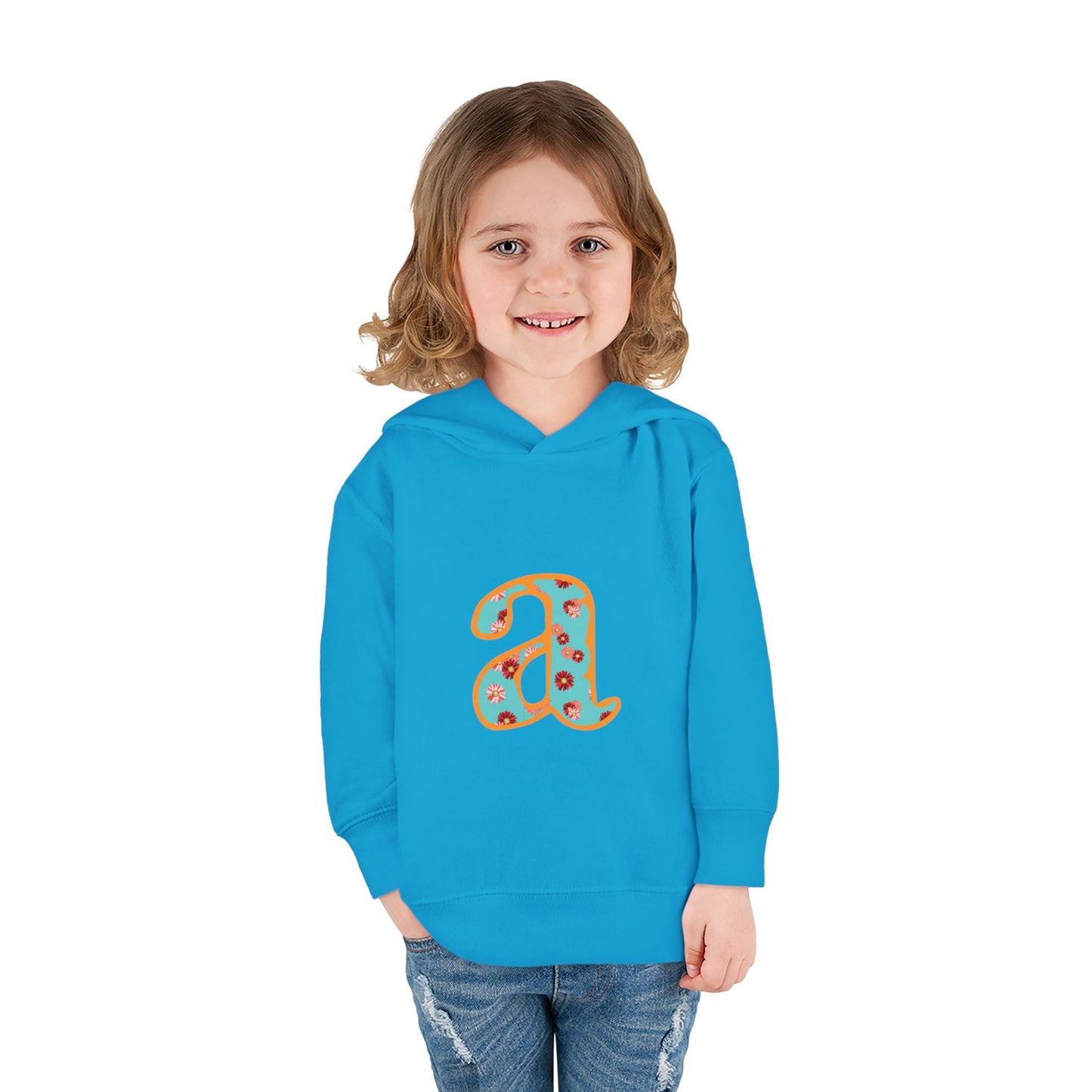 Personalized Toddler Fleece Hoodie, Cozy Kids Sweatshirt, Customizable Letter Hoodie, Fun Pullover for Toddlerwear, Perfect Gift for Kids