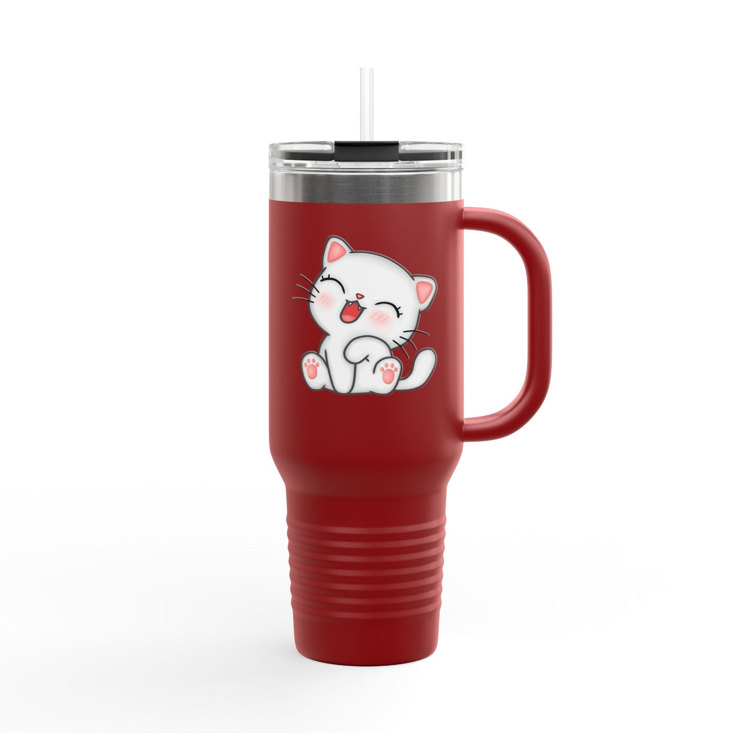 Cute Cat Insulated Travel Mug, 40oz | Funny Coffee Mug for Cat Lovers, Animal Lover Gift, Travel Tumbler, Pet Themed Drinkware