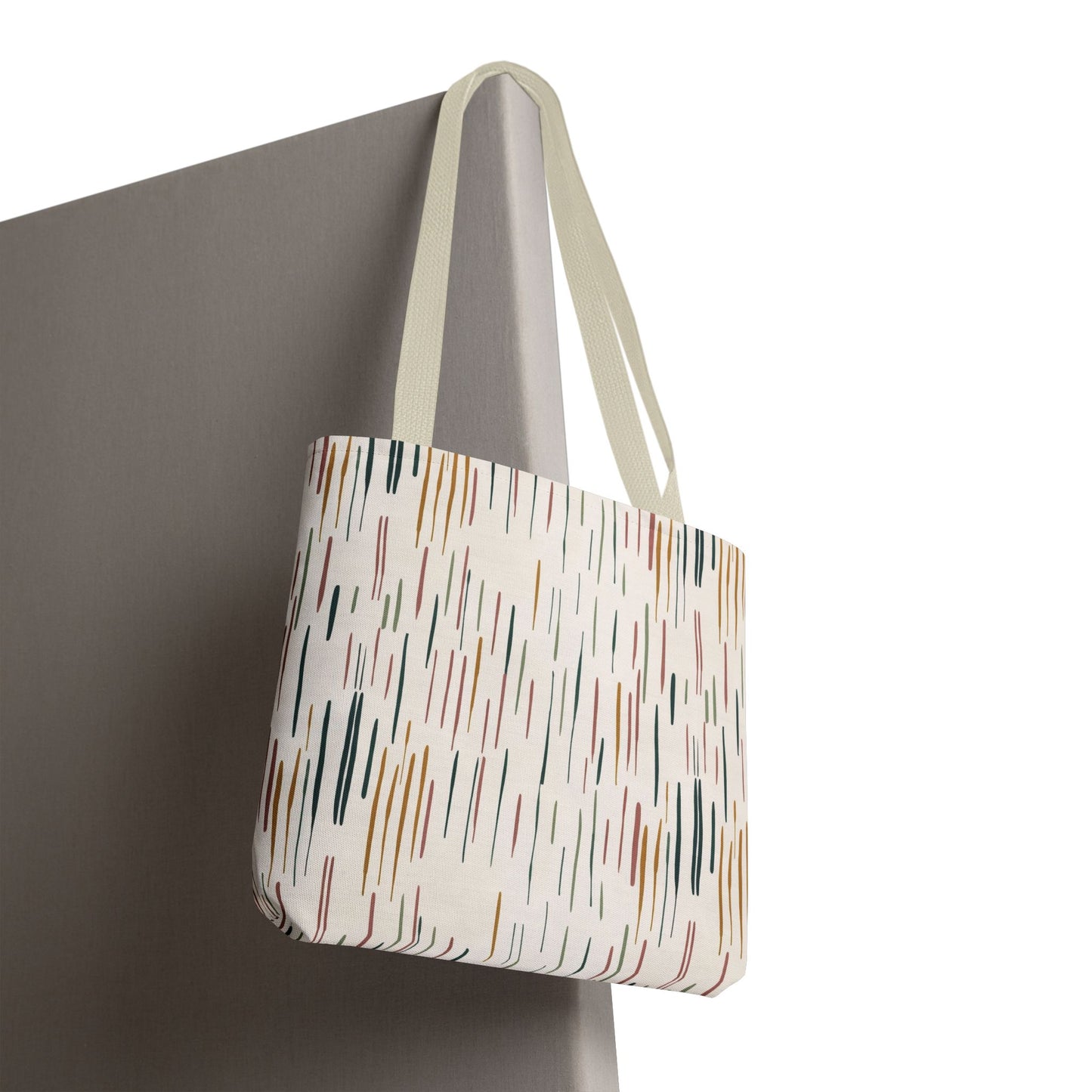 Earth Tones Abstract Stripe Tote Bag — Minimalist Boho Canvas Shopper