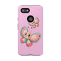 Cute Butterfly Phone Case, Tough Phone Cover, Girly Phone Accessory, Unique Gift for Her, Kids Phone Case, Floral Design Case