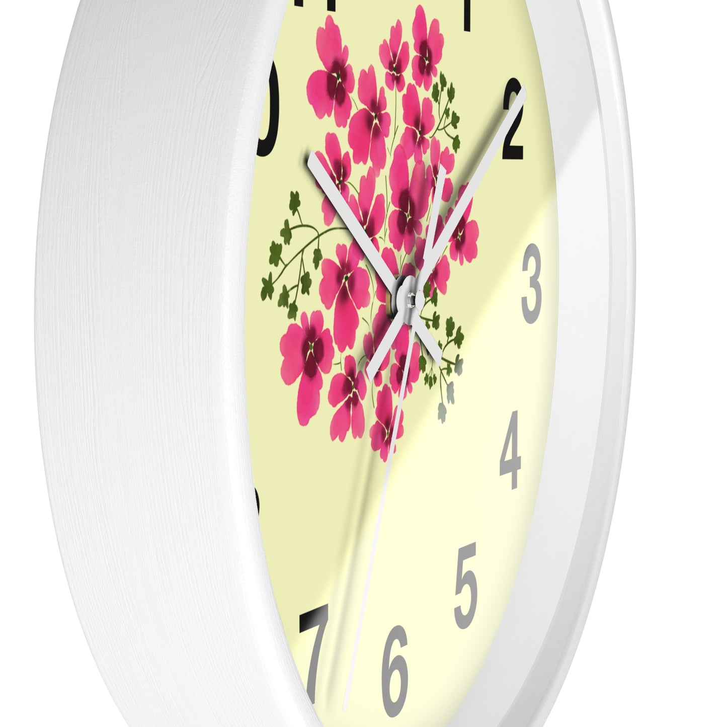 Floral Wall Clock with Pink Flowers, Home Decor, Gift for Gardening Enthusiasts, Mother's Day Present, Living Room Accent, Spring Vibes