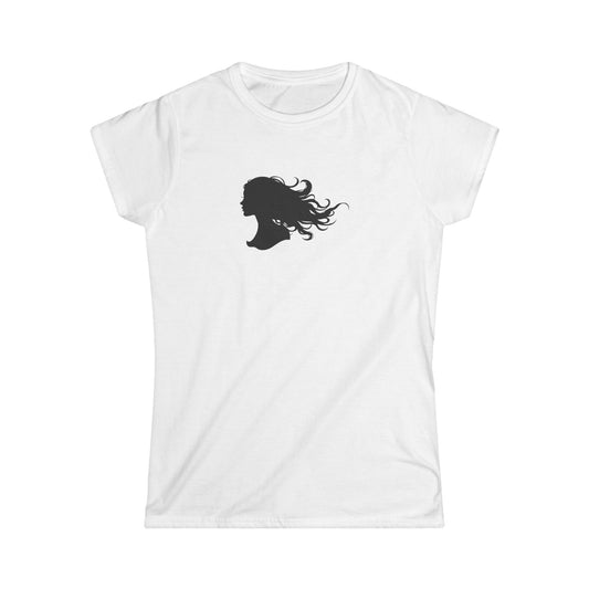 Elegant Silhouette Women's Softstyle Tee, Fashion T-Shirt, Gift for Her, Casual Wear, Creative Graphic Tee