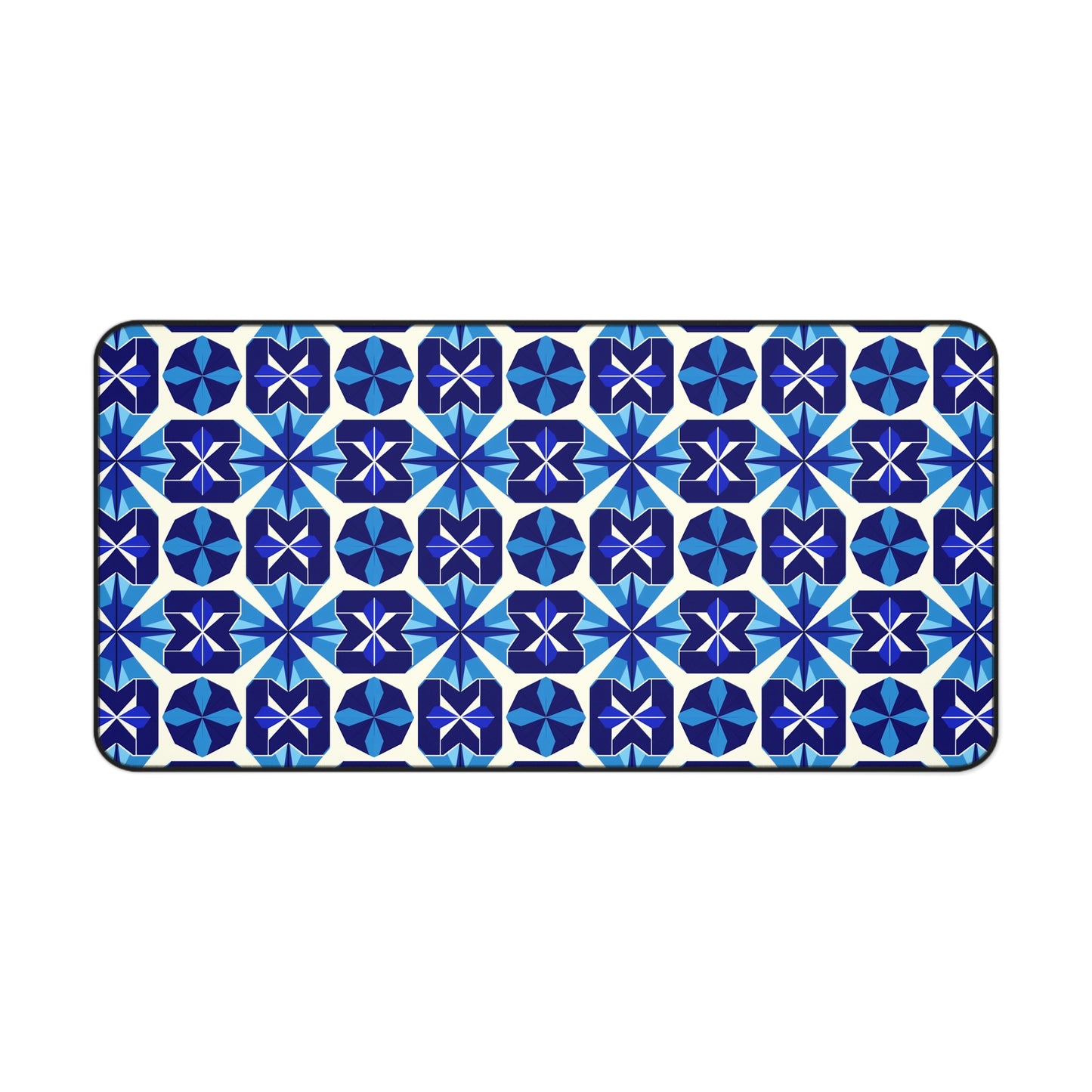 Blue Geometric Desk Mat for Stylish Workspaces