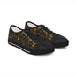 Low Top Sneakers — Black Gold Musical Notes Design