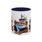 Nautical Accent Coffee Mug | Perfect for Boat Lovers, Sailor Gifts, Coastal Decor, Unique Gift Idea, Custom Artwork Mug