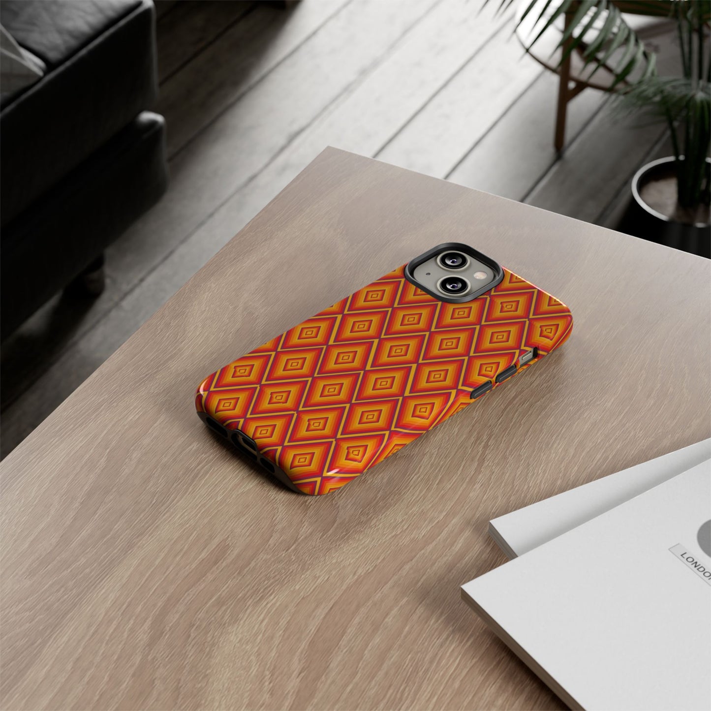 Geometric Phone Case, Tough Cases for Protection, Stylish Smartphone Cover, Vibrant Patterned Phone Accessory, Unique Gift Idea, [...]