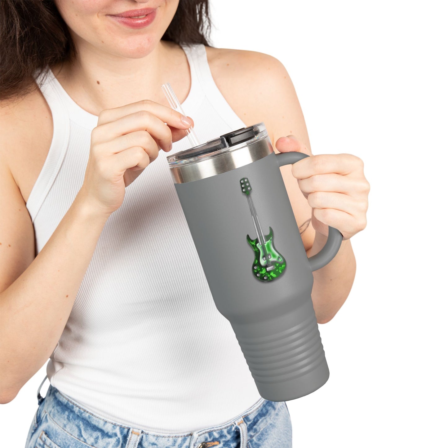 Rockin' Insulated Travel Mug, 40oz - Perfect for Concerts, Road Trips, Gifts for Musicians, Guitar Lovers, Eco-Friendly Coffee Cups