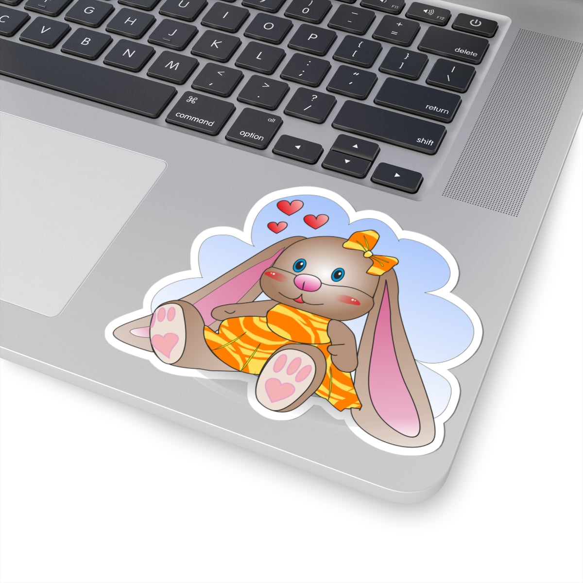 Cute Bunny Love Kiss-Cut Stickers, Adorable Bunny Decor, Laptop Stickers, Kids Party Favors, Cute Animal Gifts, Spring or Easter Decor