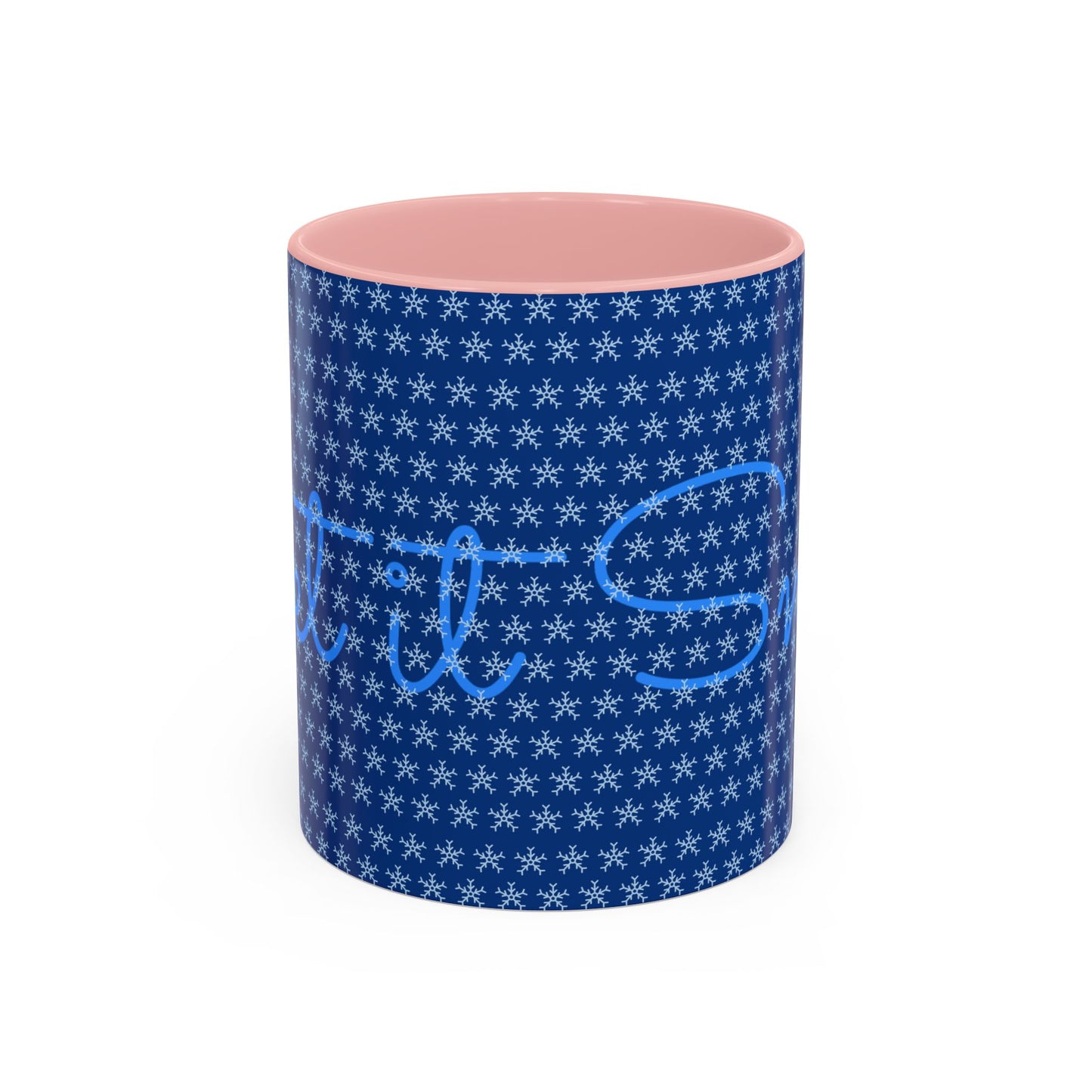 Snowy Night Accent Coffee Mug - Cozy Winter Drinkware, Seasonal Gifts, Holiday Décor, Comfortable Sipping, Blue Design