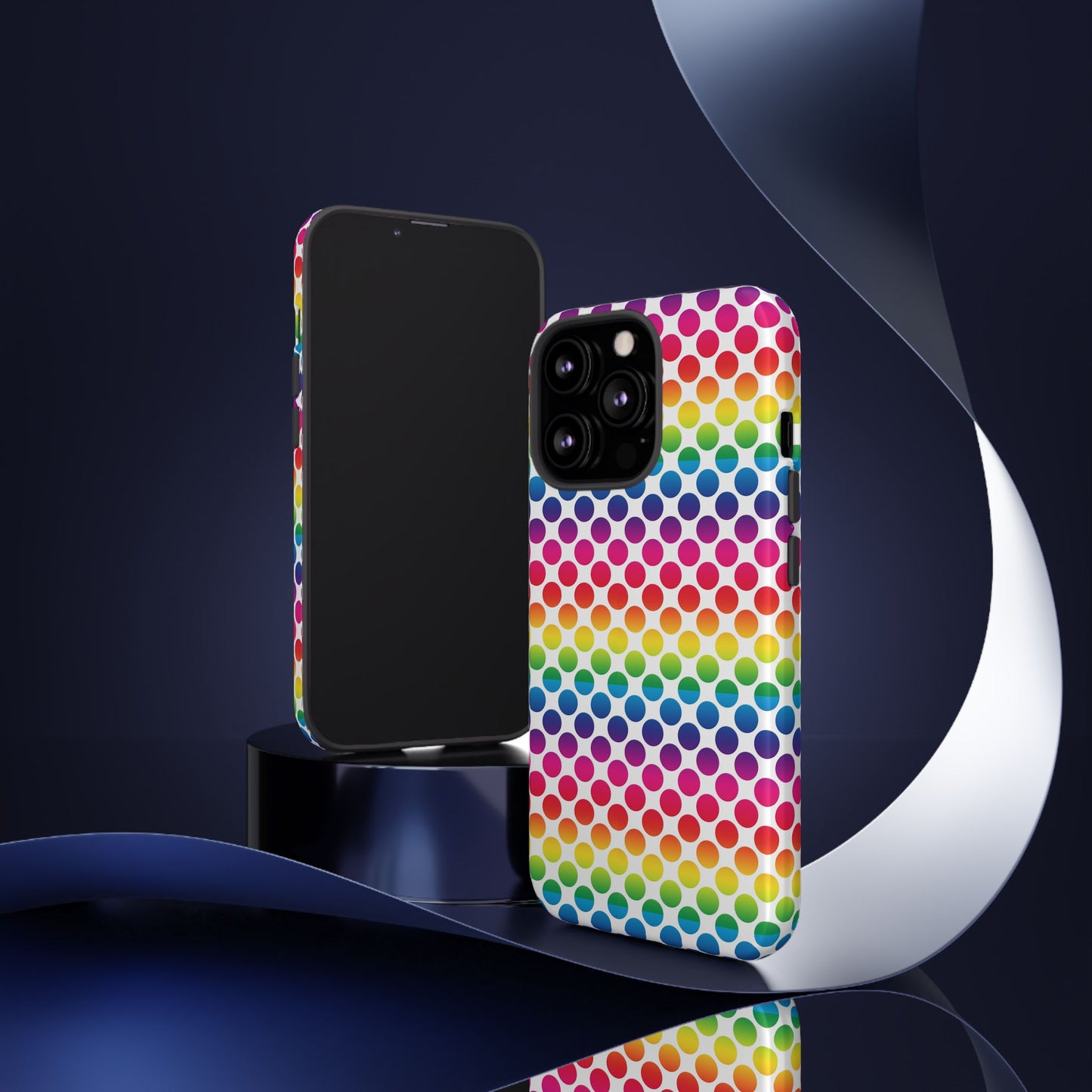 Rainbow Dot Phone Case, Colorful Phone Cover, Fun Phone Accessory, Gift for Friends, Trendy Mobile Case