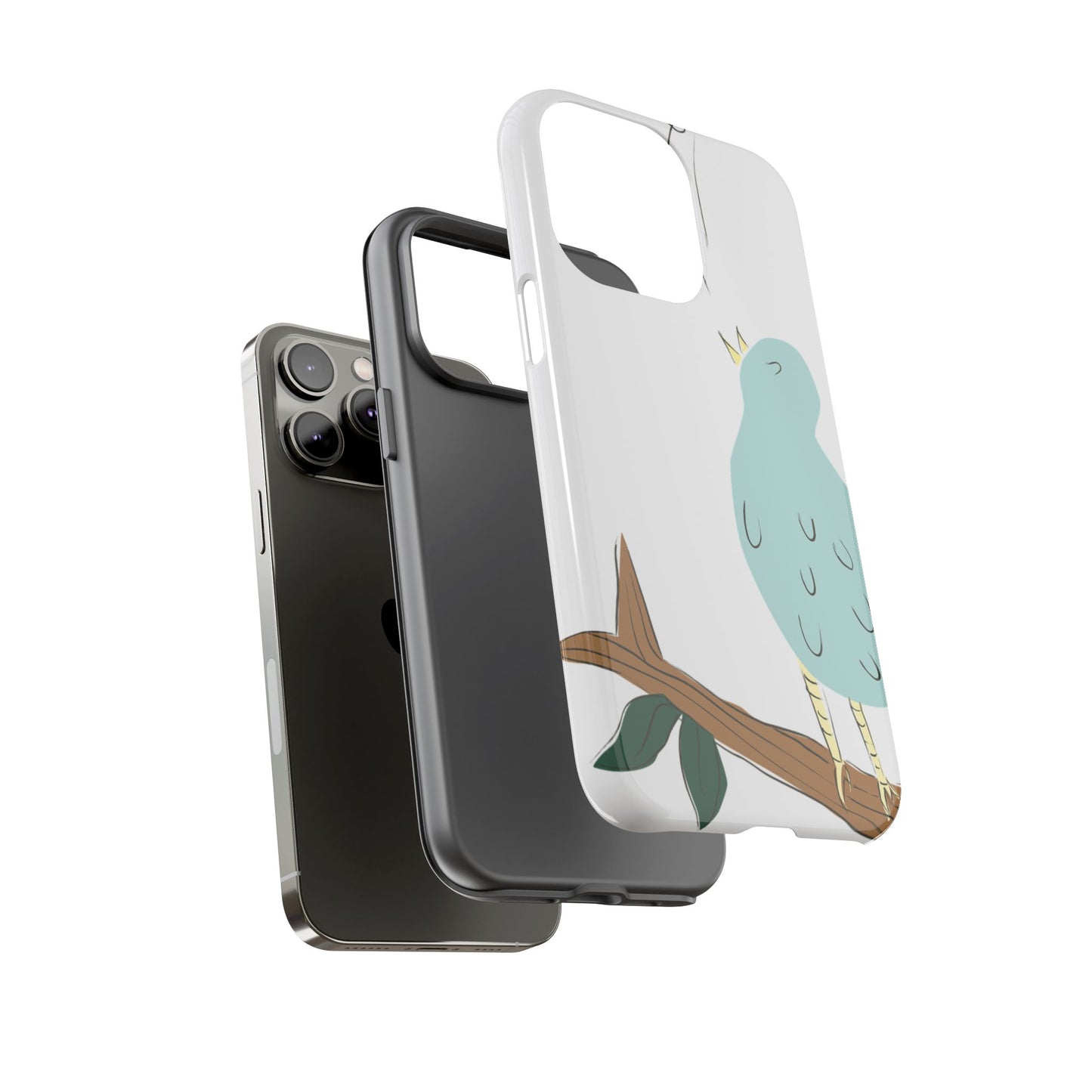 Birdsong Phone Case — Cute Blue Bird on Branch Protective Case