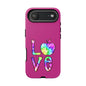 Colorful Love Phone Case, Tough Cases for iPhone, Cute Phone Accessory, Gift for Her, Summer Vibe Phone Cover