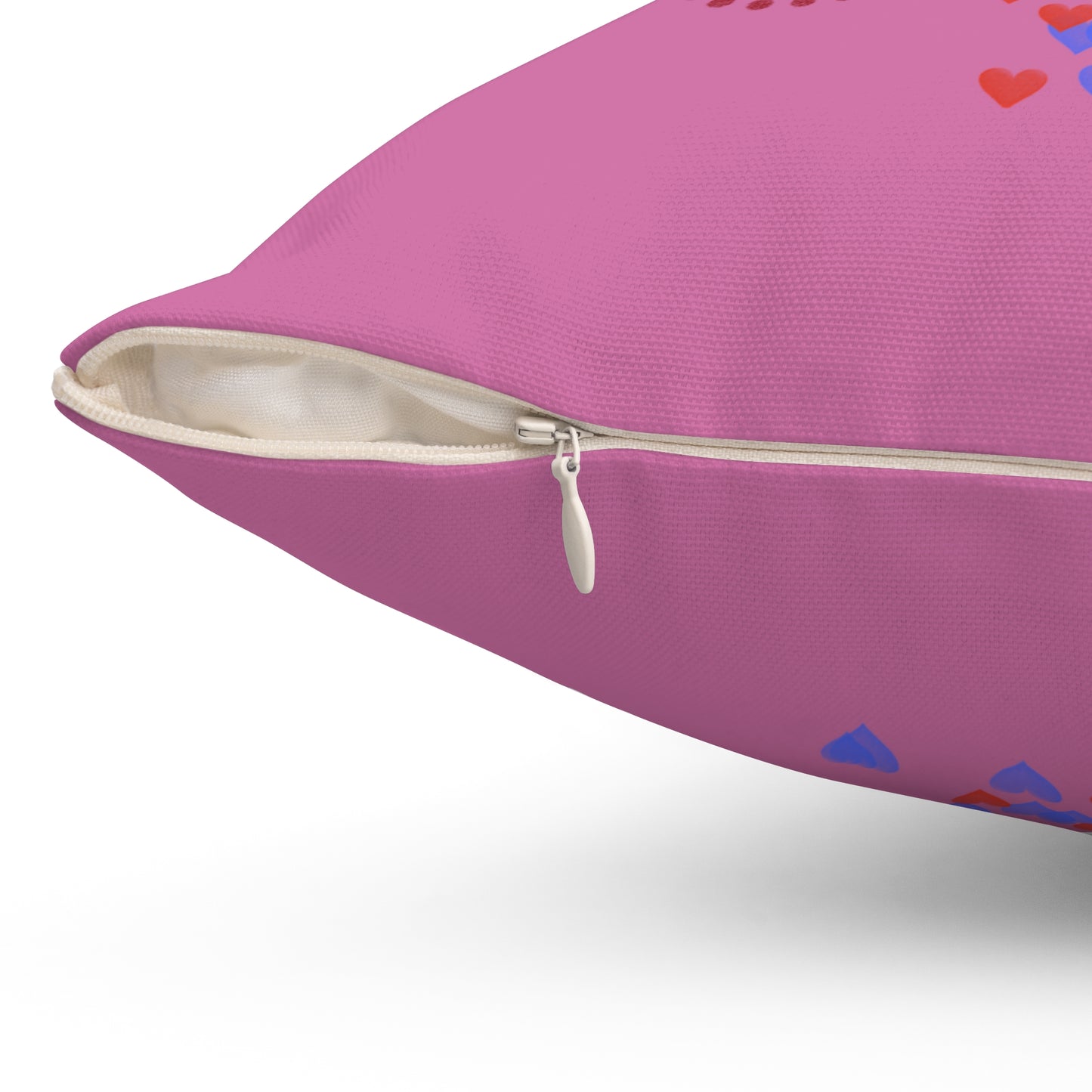 Pink Heart Bouquet Pillow — Romantic Floral Valentine Decorative Throw Pillow